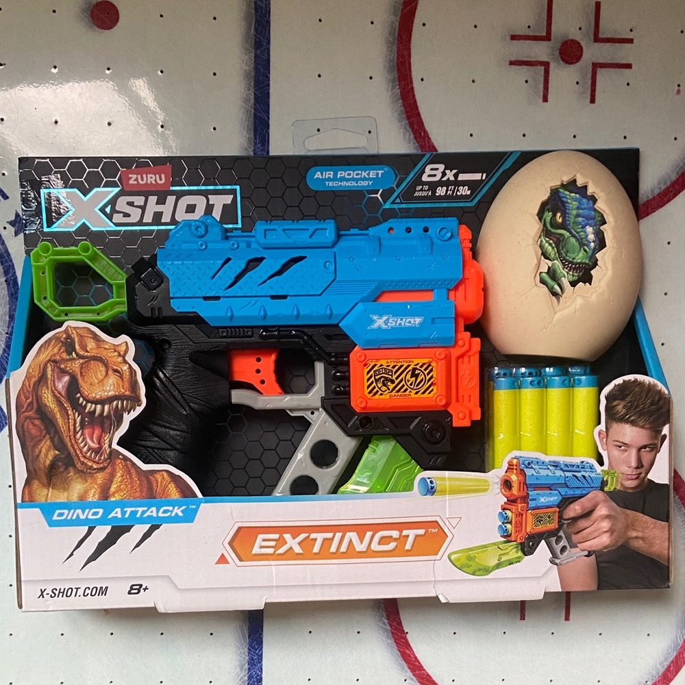 Zuru X-Shot Dino Attack Extinct Blaster - Blue and Orange